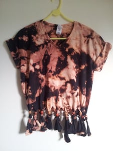 Image of Black/Orange Marble Effect Crop Top 