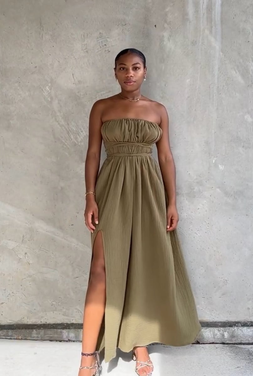 YARA MAXI DRESS | OLIVE | BYU