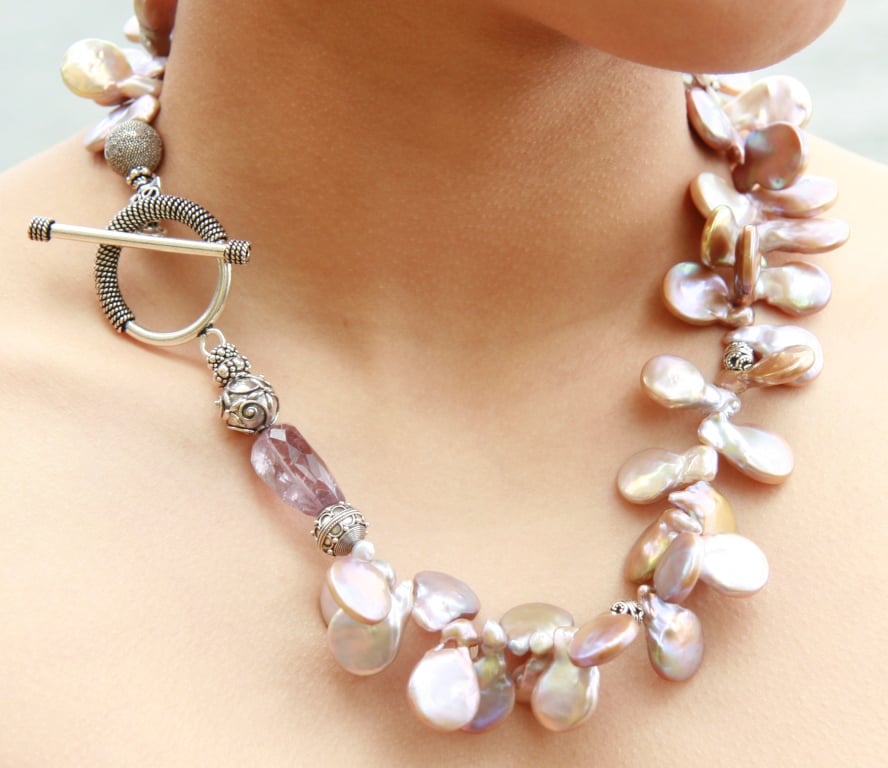 Freshwater Pearl and Ametrine Necklace
