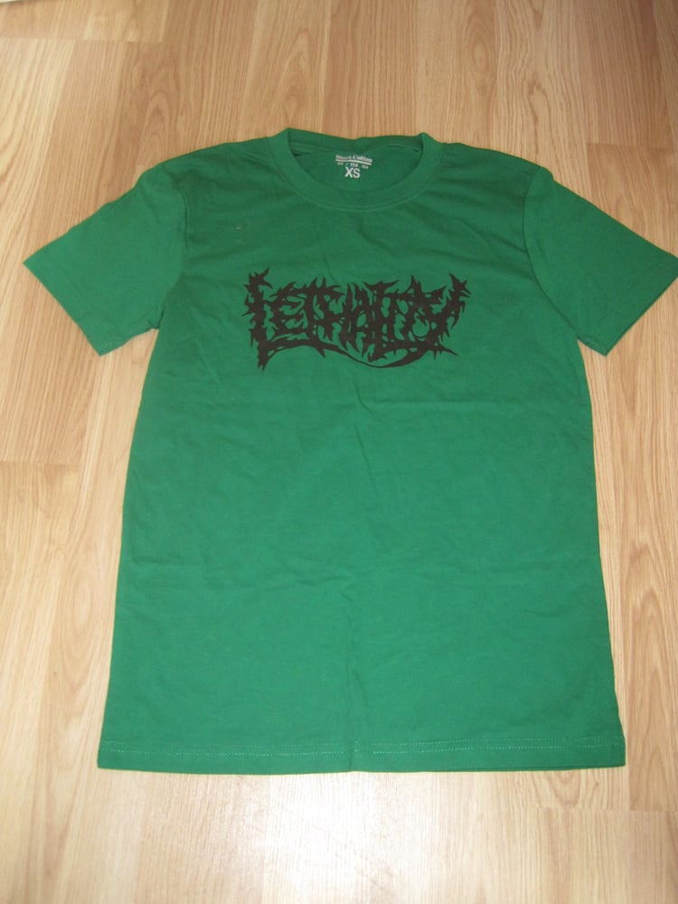 Image of Lethality - green t-shirt with black logo