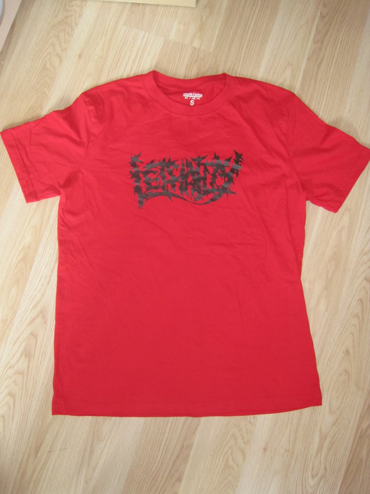 Image of Lethality - red t-shirt with black logo