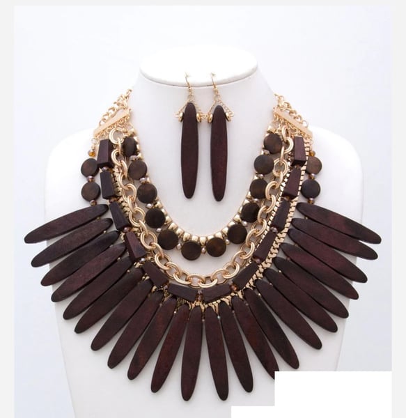 Image of Anika love (Brown) Statement Piece Necklace 