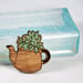 Image of Succulent in a Teapot Brooch - Painted/Plain