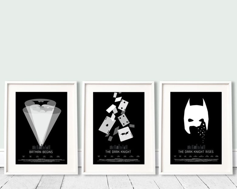 Image of THE DARK KNIGHT - collection of 3 - movie poster prints (batman) - A3 (12x16")