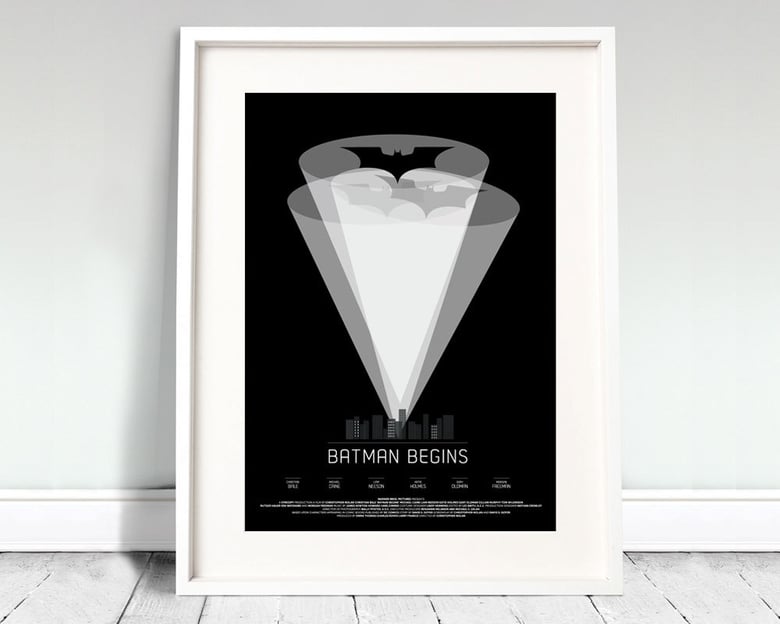 Image of BATMAN BEGINS - movie poster print - A3 (12x16')