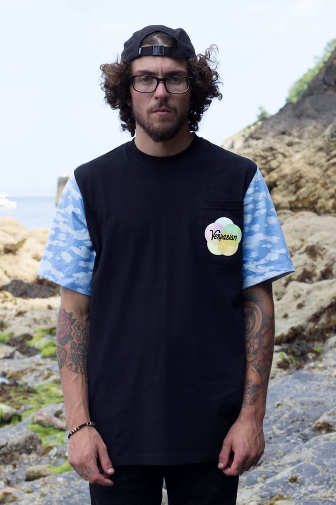 Image of Clouds cut and sew pocket T-shirt