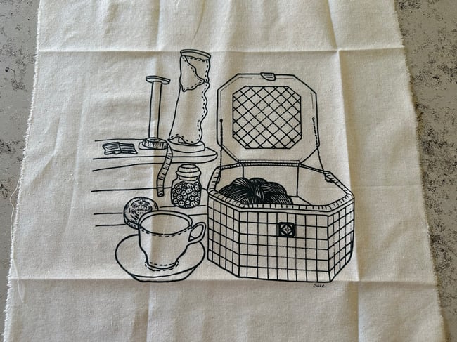 Sewing box printed piece