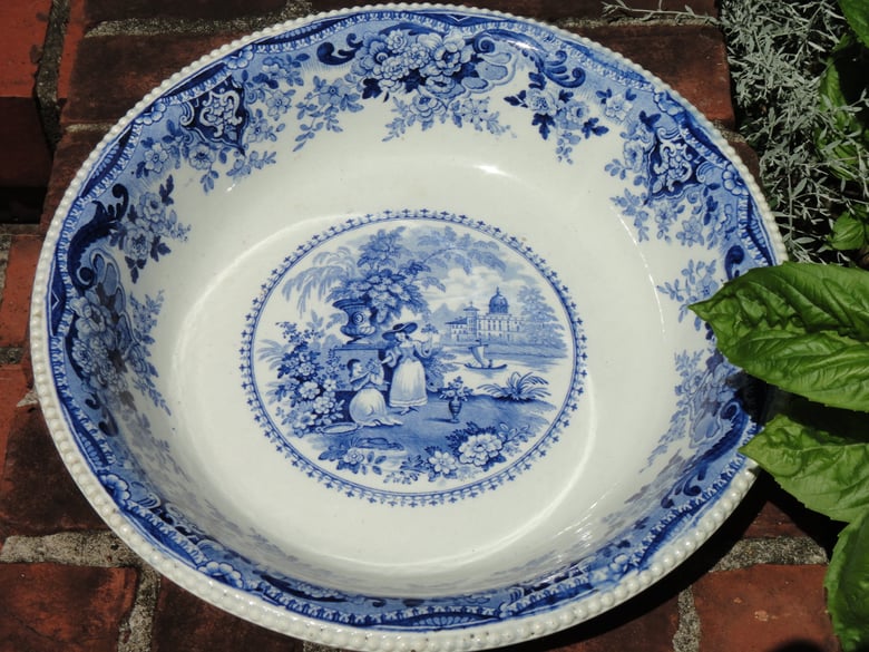 Image of 19th Century Transferware Potato Bowl