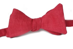 Image of Red Linen Bow Tie