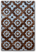 Image of 676685001610 Leather Stitch Hide - Marrakeche Brown & White