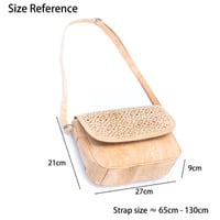 Image 5 of NATURAL CORK DIAMOND LASER CUT ETCHING CROSSBODY SLING BAG