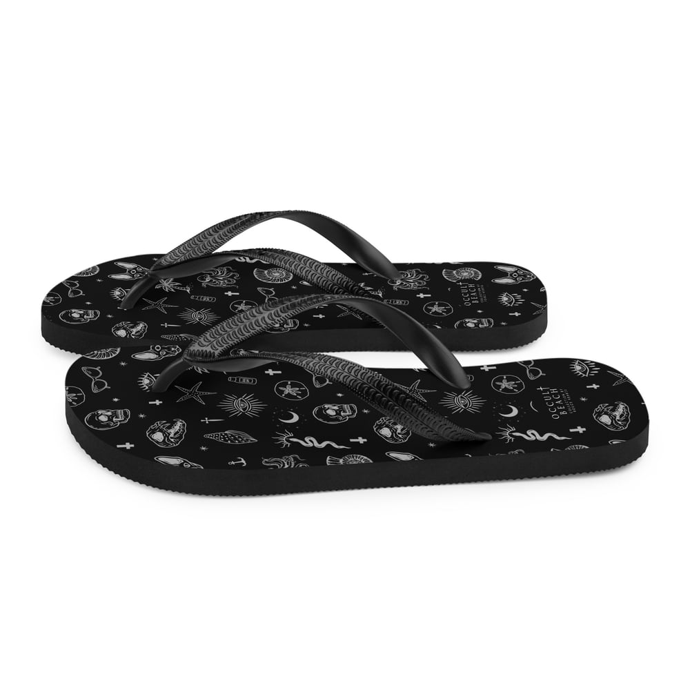 Occult Beach Black Flip-Flops