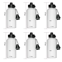 Image 7 of 6PCS/Lot 400/500/600/750ml White Blank Sublimation Water Bottle with Carabiner Aluminum Leakproof Ke