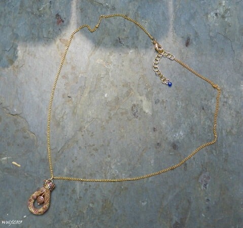 Image of Copper and Gold, handmade kumihimo pendant necklace