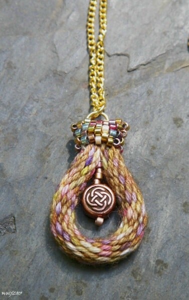 Image of Copper and Gold, handmade kumihimo pendant necklace