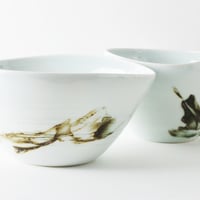 Image 2 of large umber and white porcelain bowl