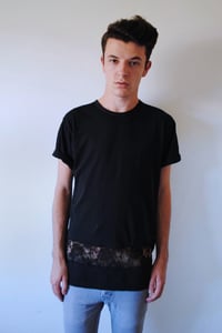Image of Black Lace Strip Tee