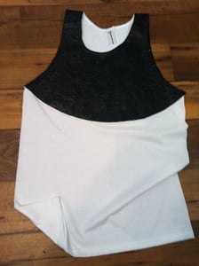 Image of white/black leather tank top