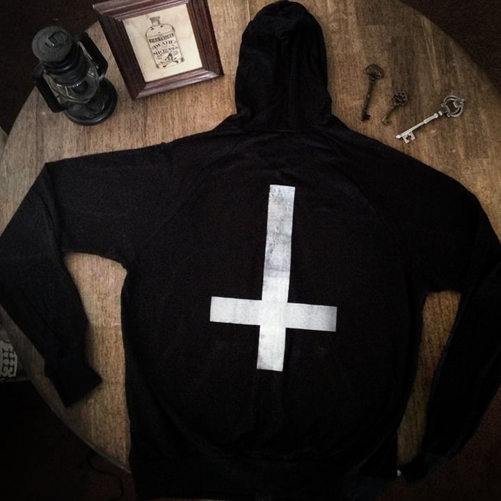 Upside-Down Cross Zip Hoodie