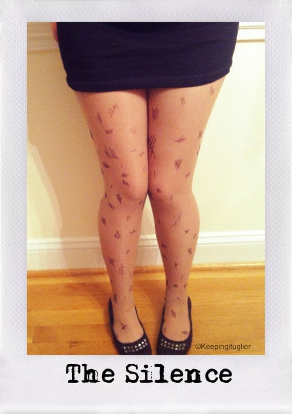 Image of Doctor Who The Silence Tattoo Tally Tights