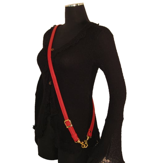 Image of Adjustable Crossbody Bag Strap - Choose Leather Color - 55" Maximum Length, 3/4" Wide, #16 Hooks