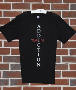 Image of Black Addiction Equals Pain Crew Neck T-shirt
