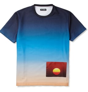 Image of RAF SIMONS ICONIC DIP DYED BLUE AND ORANGE SUNSET OMBRE'