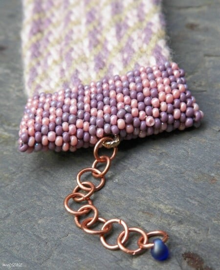 Image of SALE! Rose and Lavender, handmade kumihimo cuff