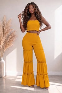 Smocked Tube Top Pants Set
