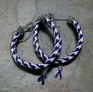 Image of Find A Cure For Alzheimer's, handmade kumihimo bracelet