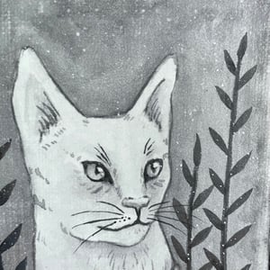 Cat In Mummy Bandages  original watercolor painting 