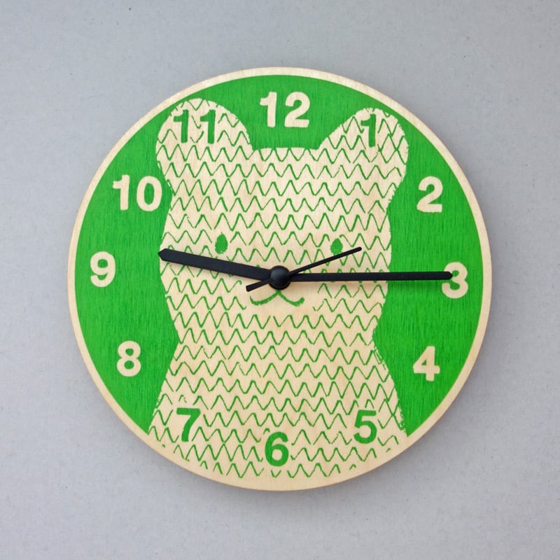 Silent Wall Clock Bear / Lisa Jones Studio
