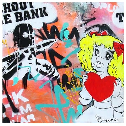 ORIGINAL ARTWORK PASTE UP ON CANVAS LONDRES 2010