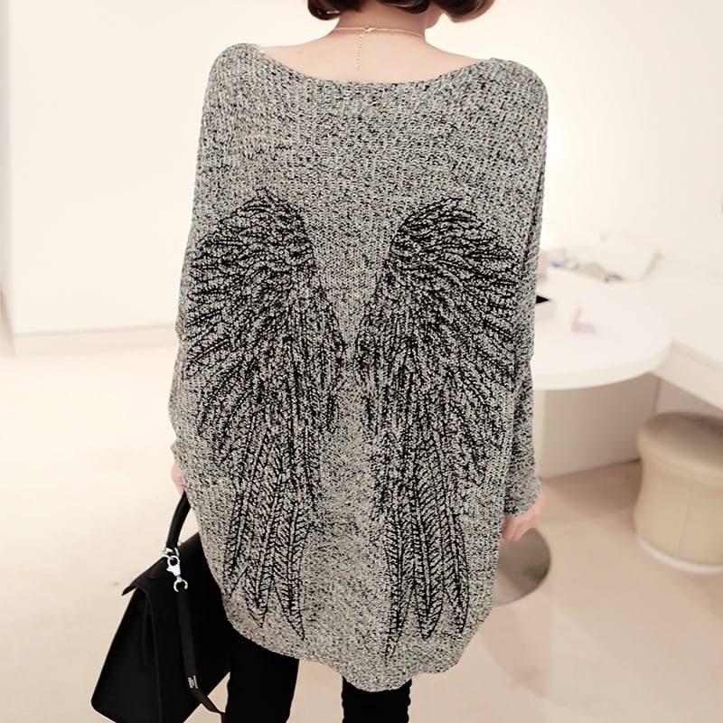 Image of Angel Wing Loose Long Sweater Knitwear