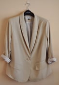 Image of Rounded Collar Blazer in Sand