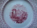 Image of A Classic Red/Pink and White "Pantheon" Transferware Plate 