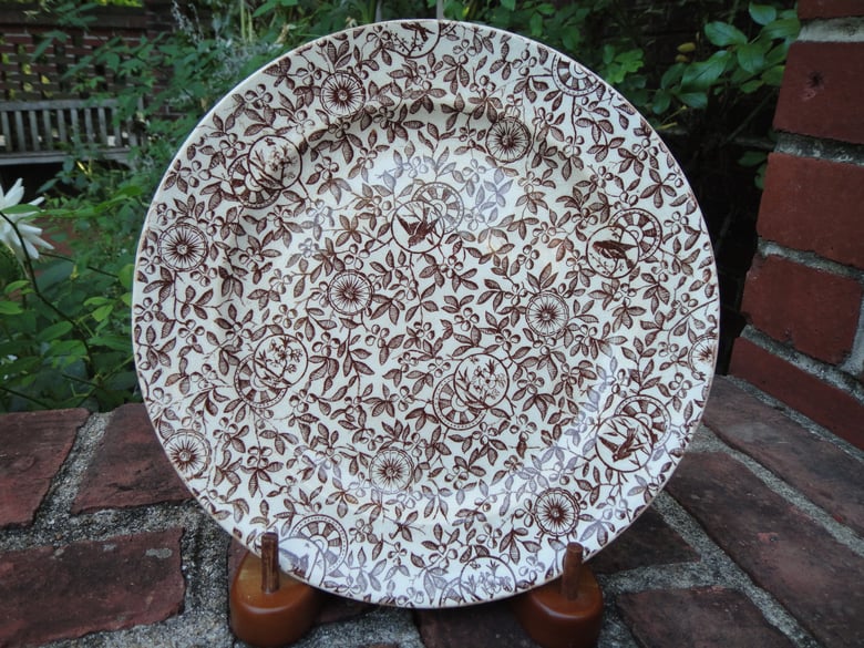 Image of A Late 19th century Superb English Brown and White Chintz Transferware Plate