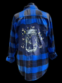Image 1 of Large Blue Firefly Flannel