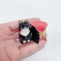 Image 5 of Count Dracula tuxedo cat ceramic figurine