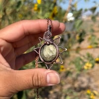 Image 5 of Gold Sheen Obsidian Sun/Flower Pendant 🖤✨