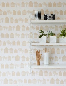 Image of Smalltown wallpaper in shell pink