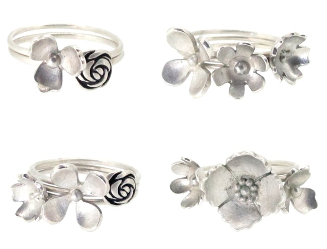Set of 3 Wilflower rings