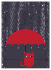 Image 2 of Rain Kitty art print