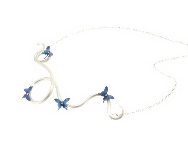 Springtime Butterfly twisting vine necklace