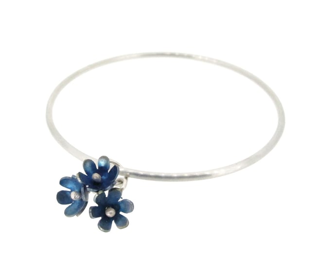 Springtime Forget-me-not charm bangle
