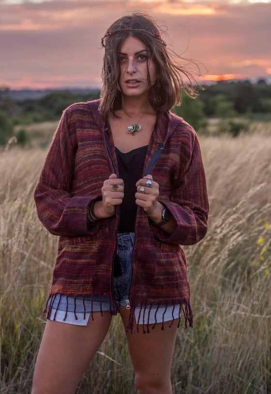 Image of Hippie Festival Hoodie Maroon