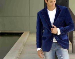 Image of Royal Blue cotton velvet Sport Coat 2