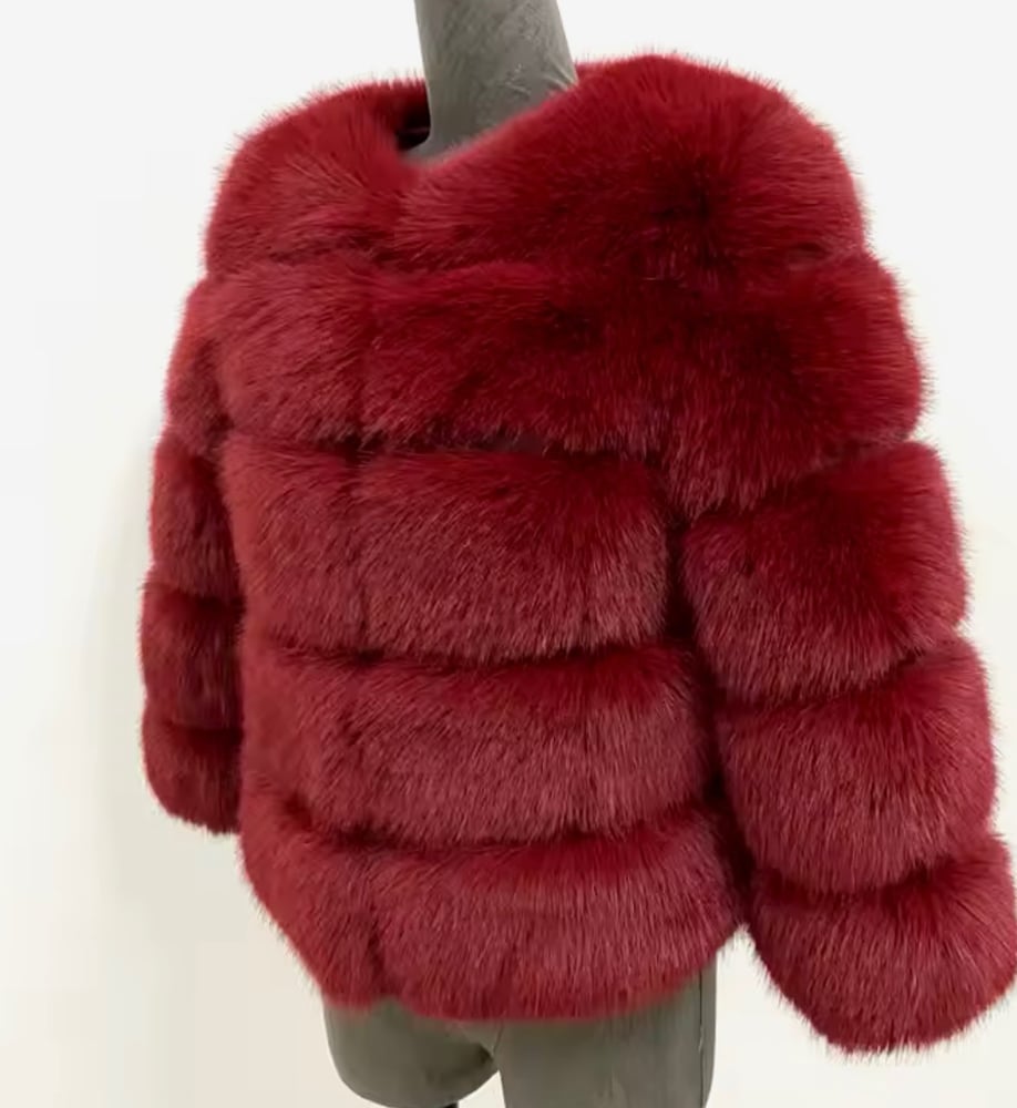 Image of Cherry red  FAUX FUR 