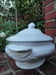 Image of An 1866 Potted "Arched Sharon" English White Ironstone Vegetable Tureen.