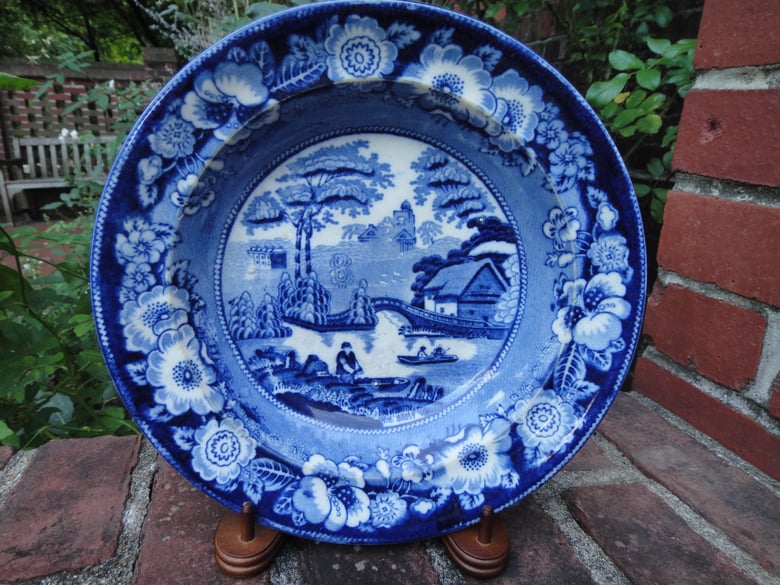 Image of A Charming Mid 19th Century Blue and White Transfer Plate 
